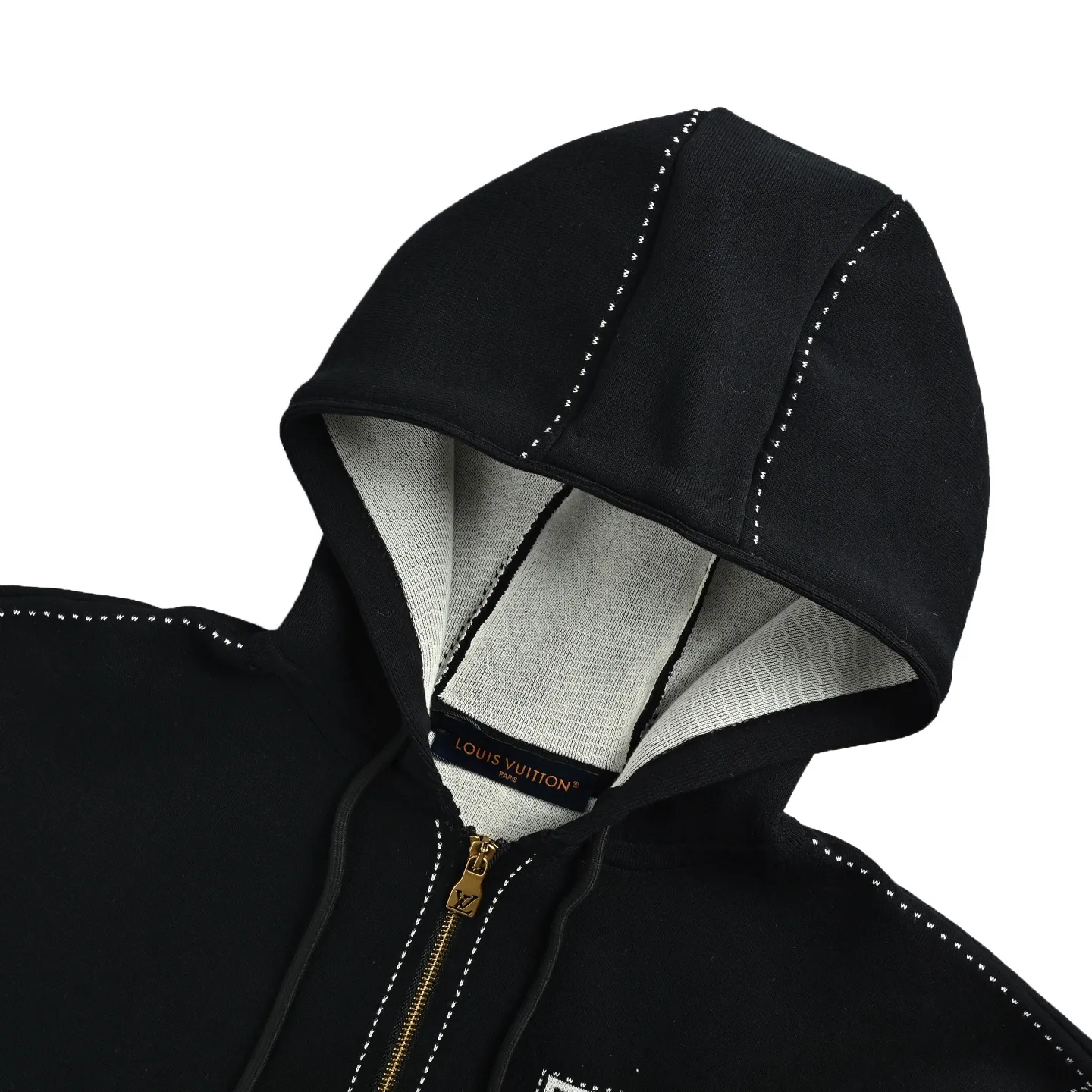Louis Vuitton/Louis Vuitton old flower intarsia zipper knitted hooded jacket